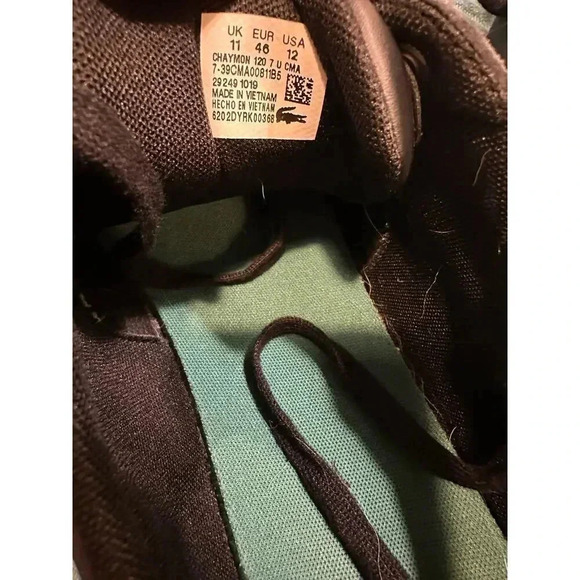 Lacoste Men's Black Sneakers with Red Stripe Size 12 - Narrow Fit - Picture 5 of 5